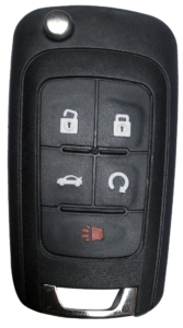 GMC vehicle key fob with remote buttons for convenience
